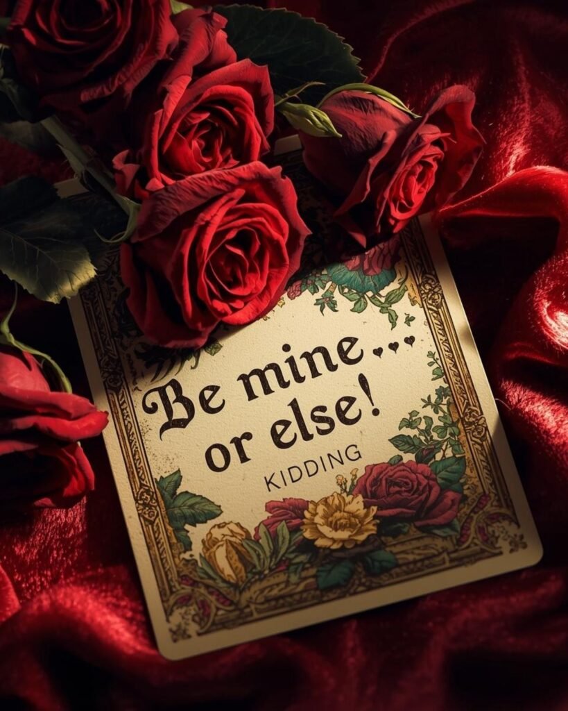 Funny Card that says be mine or else
