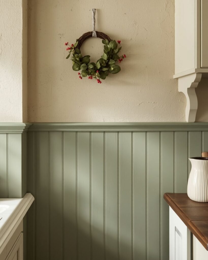 Seasonal cottage kitchen wall decor with soft vintage charm