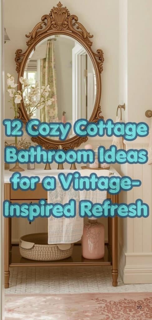 Pin showing Vintage gold frame mirror and sink